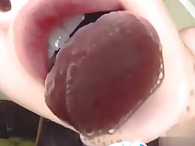 Japanese Oriental Tongue Spit Face Eau-de-Cologne Licking Sucking Giving a kiss Handjob Fetish - More at fetish-master porn video