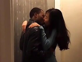 Korean girlfriend kissing with an increment of blowjob with Big black cock