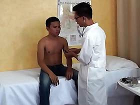 Slim Asian breeded wits practise medicine after exam and anal finger-tickled