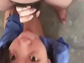 Employed chinese woman sucks cock nigh unto on touching the works