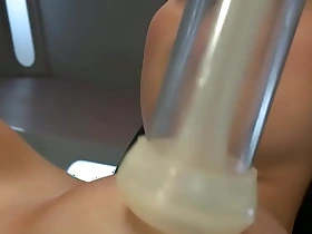 Busty Asian squirter machine fucked