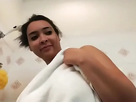 Thick taking shower live cam with her shaved pussy