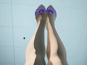 Japanese girl office pantyhose footjob 3d animation unreal engine