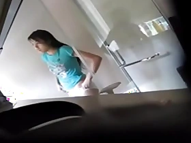 Asian chick recorded by voyeur while handsome a shower