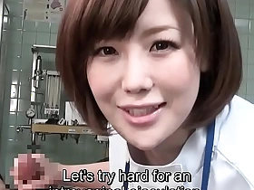 Subtitled cfnm japanese female debase gives patient handjob