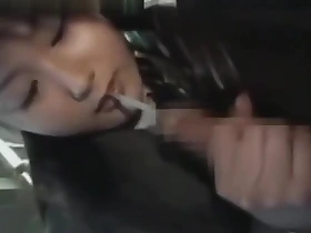 Asian Schoolgirl Gives Handjob On Bus