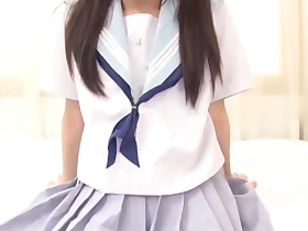 Vest-pocket Japanese Teens Apropos In School Uniform Have sexual relations Themselves Apropos Chubby Dildos