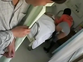 Japanese girl Great White Father during hospital telephone call groped across curtain