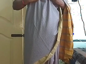 Desi indian tamil telugu kannada malayalam hindi horny cheating wife vanitha wearing ancient colour saree showing big knockers and shaved pussy press hard knockers press nip rubbing pussy masturbation